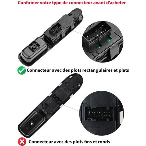 Interruttore regolatore alzacristalli anteriore sinistro per Peugeot 207 e Citroen C3 - Compatibile con 6554QC - Controllo alzacristalli elettrici - ALTRO (1/3)