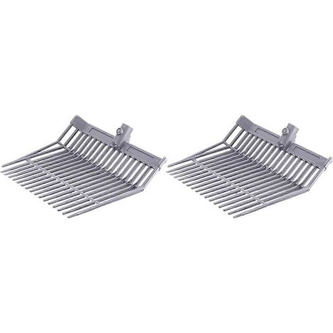Tête de rechange pour fourche à fumier, tête de fourche, grise, lot de 2 (1/4)