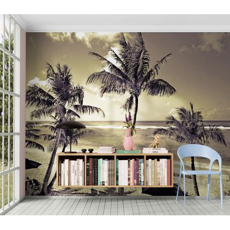 Papier Peint Plage – Palm Beach Vintage - 150 x 250 cm (1/2)
