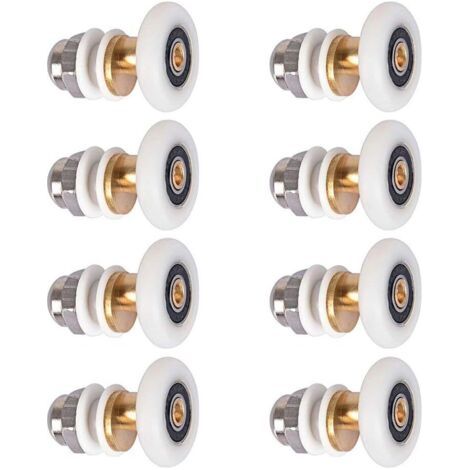 QORVA-Porte de douche - Roulette pour porte de douche Roulettes coulissantes Porte Rouleau Roue de secours 8pcs 23mm