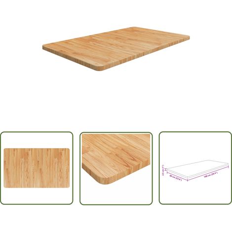 The Living Store Comptoir de salle de bain Marron clair 100x60x2,5cm Bois traité - Comptoir Salle De Bain - Dessus De Table - Bois Chêne - Meuble Salle De Bain - Rénovation Cuisine (1/4)