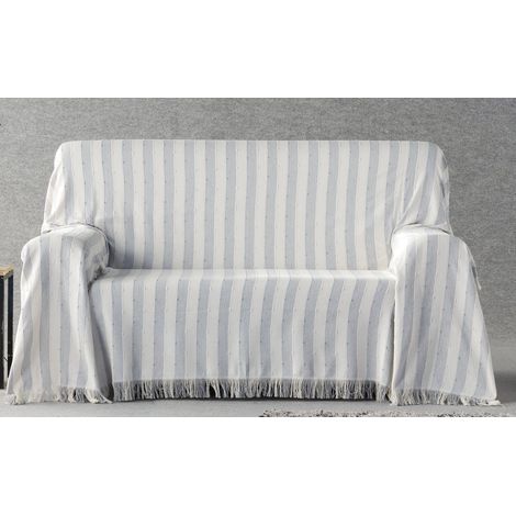 Couette de canapé Polyvalente, Couvre-lit, Couverture Foulard, Plaid pour lit, Housse de canapé, Pratique et Doux Confortable. Coton Polyester. 170 x 240 cm. Couleur Gris (1/3)