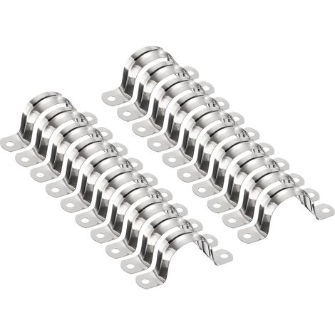 20pcs Attaches De Conduit 1 3/8" 35mm, Bride M35 En U Pour Tube, Collier Rigide Pour Tuyau En Acier inox, Support En Forme De U Avec Deux Trou Pour Fixation De Tuyau Tube Gaine (1/5)