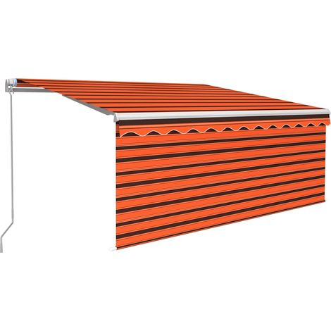 Maison Exclusive - Tenda da Sole Retrattile Manuale LED 3,5x2,5m Arancione Marrone