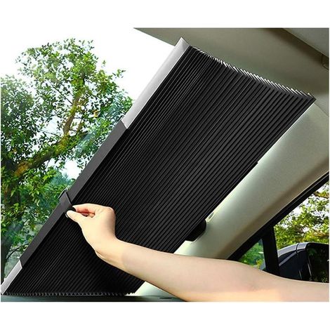 Einziehbarer Sonnenschutz für die Windschutzscheibe – 65 cm – Saugnapfbefestigung – UV-Schutz (1/5)