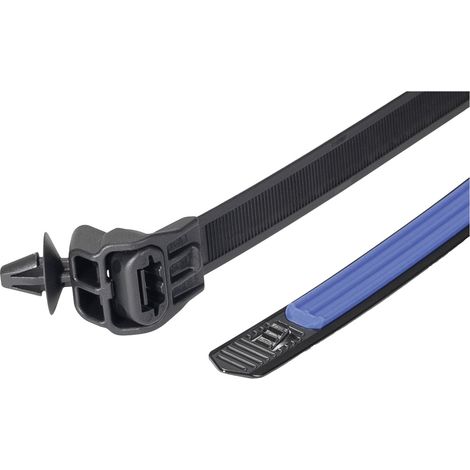 HellermannTyton 156-04097 SGT100SAHD6.5S2.0-PA66HS/TPE/PA66HS-BK/B Kabelbinder 12.7 mm Schwarz/Blau