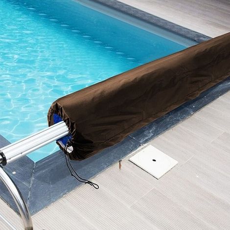 Abri de protection imperméable en polyester 190T pour piscine hors sol, jardin et cour – Dimensions 490 x 96 cm – Couleur café-lsw