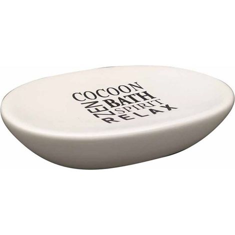 Porte Savon Imprimé "Tikal" 12cm Blanc