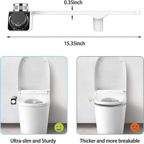 Accessoire Bidet - Double Buse Froid/Chaud - Pour Toilettes Standard - Non Électrique - 1 Pièce (1/4)