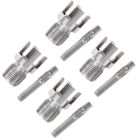 Lot de 4 outils de filetage tube intérieur extérieur intégrés G1/2 kit de filière PVC plastique coupe filet plomberie queue hexagonale 1/4 (1/5)