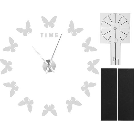 horloge murale autocollante en forme de papillon décoration