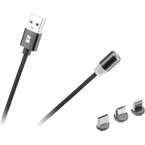 Cavo USB magnetico - USB-C tipo C Lightning iPhone micro USB 3 in 1 1 m Rebel