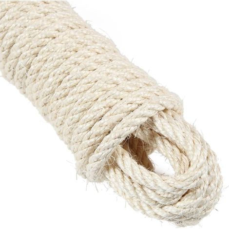 1 Corde Sisal, Ø 6 mm, Longueur 20 m, Fibres Naturelles, Jardinage