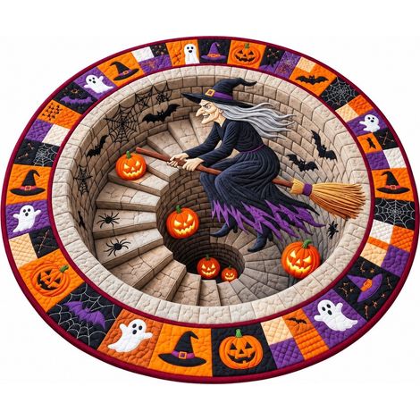 Tapis de sol rond Halloween, velours cristal, doux et lavable, cosplay, salon/chambre, commande personnalisée - Style 13 (1/5)
