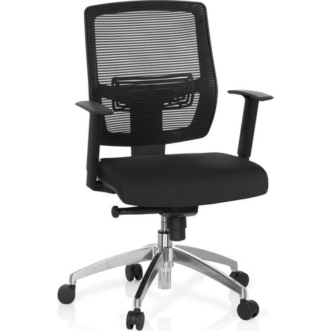 Bürostuhl / Drehstuhl NET 90 Netzstoff/Stoff schwarz/schwarz hjh OFFICE (1/5)