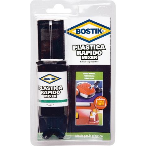 Bostik Plastica Rapido Mixer, colla bicomponente adatta alle plastiche, Beige, 24ml