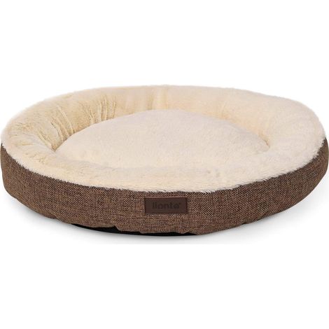 lionto Lettino Cani rotondo Cuscino Cani Divano Cani Lettino Gatti Donut, 65 cm Ø Marrone (1/5)