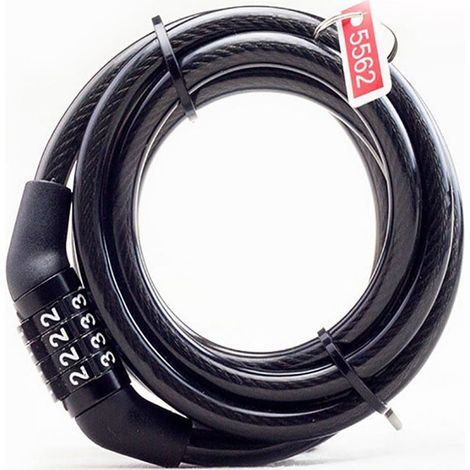 Candado de bicicleta con cable retráctil, combinación reajustable, accesorio de seguridad para bicicletas, patinetes y uso en exteriores. (1/5)