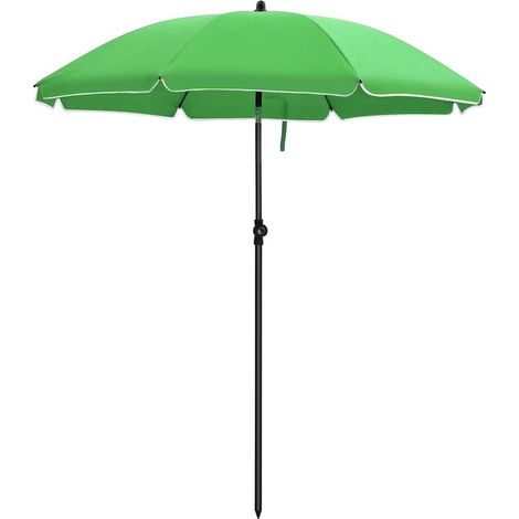 Parasol de jardin diamètre 1,6 m ombrelle protection upf 50+ inclinable portable résistant au vent baleines en fibre de verre avec sac vert (1/3)