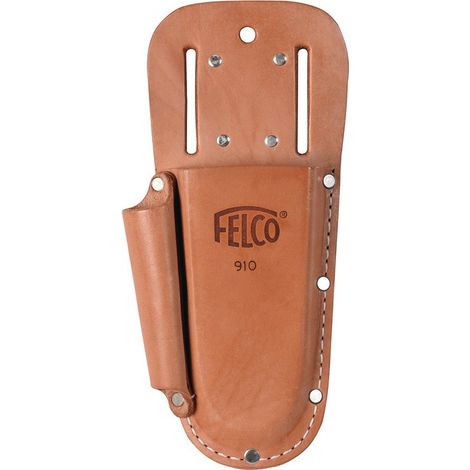 FELCO Funda de cuero para todas las tijeras de podar con lazo y clip con bolsillo adicional - FELCO 910+