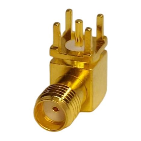 Connecteur SMA RS PRO Femelle à angle droit, raccordement A souder 50O Montage panneau ( Prix pour 1 )