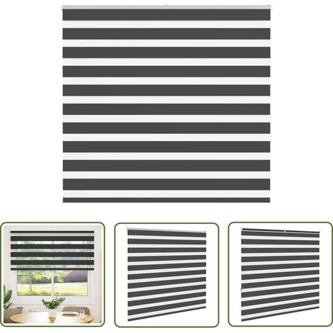 vidaXL Zebrarollo Schwarz 155x150 cm Stoffbreite 150,9 cm Polyester (1/5)
