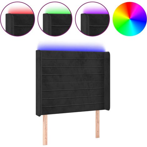 Maison Exclusive - Cabecero con LED de terciopelo negro 83x16x118 (1/5)