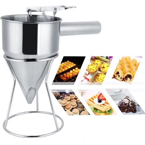 Entonnoir de cuisine en acier inoxydable pour la préparation de boulettes de poulpe avec support (1/4)