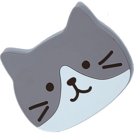 Niedlicher Katzen-Untersetzer aus rutschfestem Silikon für Tassen, wasserdicht und saugfähig, aus PVC, für Küche und Wohnaccessoires, Grau (1/5)