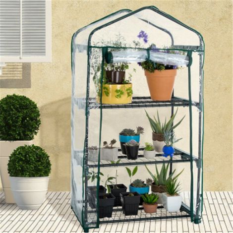 AIDUCHO Couverture De Jardin À Effet De Serre Pour Plantes De Maison À 2 Niveaux Pvc Étanche Mini Couverture De Jardin Anti-Ultraviolets Pour La Décoration De La Maison (Sans Cadre En Fer)-69x49x126 (1/2)