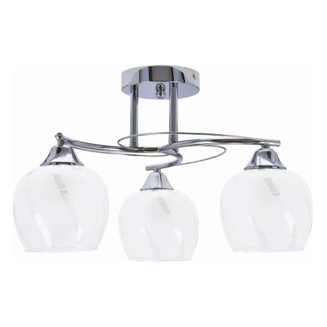 Plafonnier chrome verre clair 3xE27 Prego Candellux