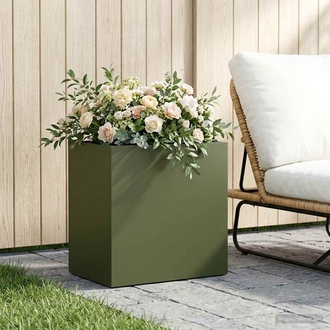 vidaXL Macetero de Jardín Verde oliva 50 x 30 x 50 cm (1/5)