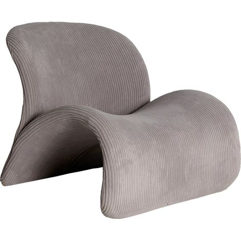 Fauteuil art déco gris élégant en polyester et bois de pin - Gris clair effet tissu naturel (1/5)