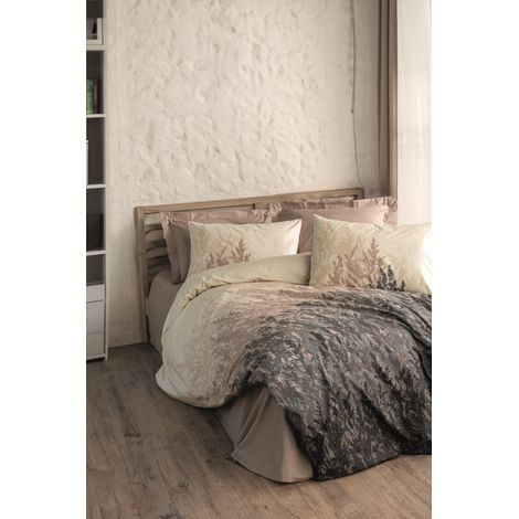 Copripiumino, copripiumino, biancheria da letto Set 100% Cotone Beige (1/2)