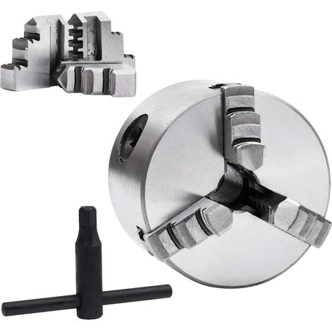 vidaXL Mandrino per Tornio a 3 Griffe Autocentrante 80 mm in