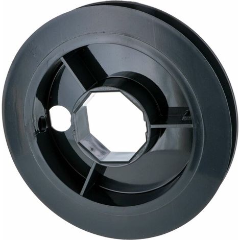 – Poulie de guidage pour volet roulant – Sangle 12 à 15mm – Plastique noir à clipser – Tube octogonal 40mm – Ø 138mm (1/4)