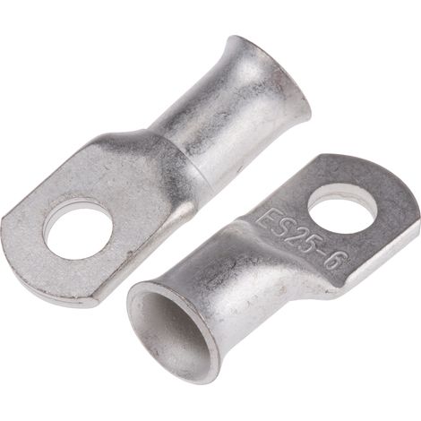 Cosses à œillet RS PRO, Non-isolé, 25mm², 6mm, 13mm
