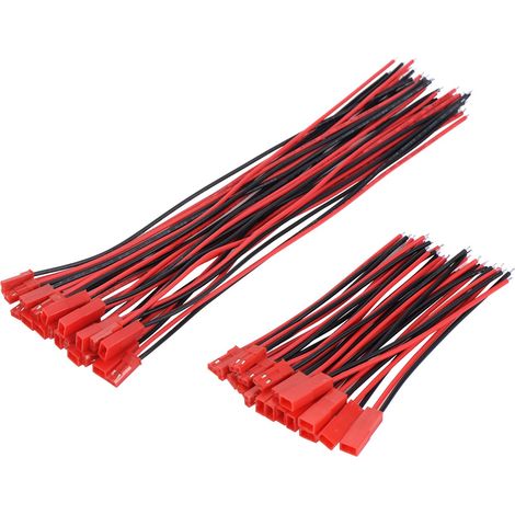 Connecteur JST - 20 Paires - PVC Et Métal - 2 Broches 22 AWG - LED Et RC - 10,2 Cm Et 15,2 Cm (1/5)
