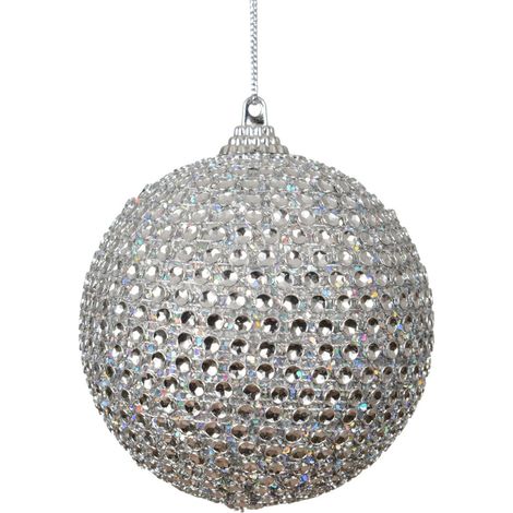 pallina di natale in foam su filo D 8 cm argento Peraga Christmas