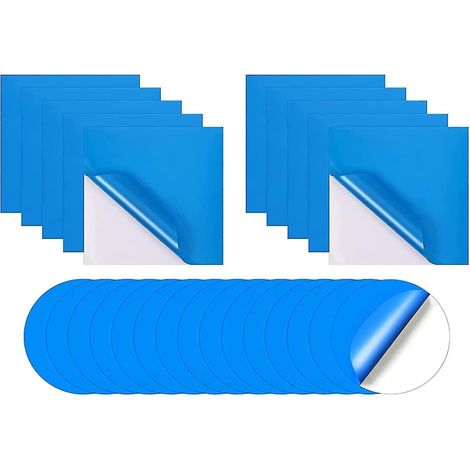 20 Pièces Patchs PVC Autocollants Piscine, Kit Réparation Bâche Liner Spa Jacuzzi, Patch Vinyle Tente Abri, Set Rustine Bassin Piscine Hors Sol (1/5)