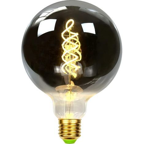 G125 incurvé LED Ampoule à filament Culot à vis E27 220/240 V intensité variable, Verre, smoke, E27 4.00 wattsW 230.00 voltsV [Classe énergétique G] (1/5)