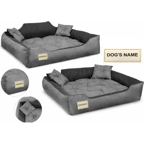 Hundebett, Laufstall, 115x95 cm, personalisiert, grau