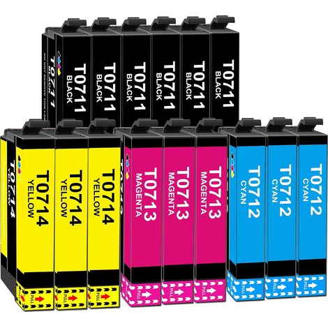 Cartouche d'encre Compatible pour Epson T0711 T0712 T0713 T0714 (1/5)
