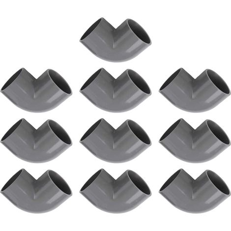 10 Pack 90 Degree PVC-U Pipe Fittings 50mm Grey Elbow Connector, 10 Bar Pressure Rating for Swimming Pool Irrigation Plumbing Systems, Temperature Range 0-45C