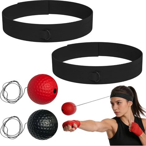 Lot de 2 Balle réflexe de Boxe,Kit d‘Entraînement de Réflexes et d‘Agilité (1/5)