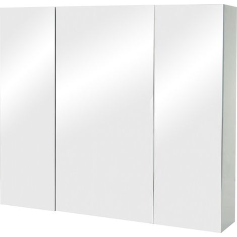 [NEUWERTIG] Spiegelschrank HHG-806b, Badschrank Hängeschrank, 6 Regalböden hochglanz MVG-zertifiziert 70x80x16cm grau