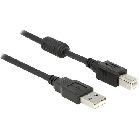 Delock Câble USB USB 2.0 USB-A mâle, USB-B mâle 1.00 m noir avec noyau en ferrite 83566 Y522071 (1/4)