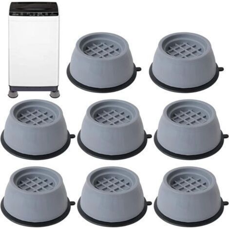 8 pièces pour Machine à Laver - Amortisseur de Pied résistant à l'humidité - Antichoc - Tapis antidérapant - en Caoutchouc résistant aux Chocs - Compatible avec Machine à Laver (1/4)