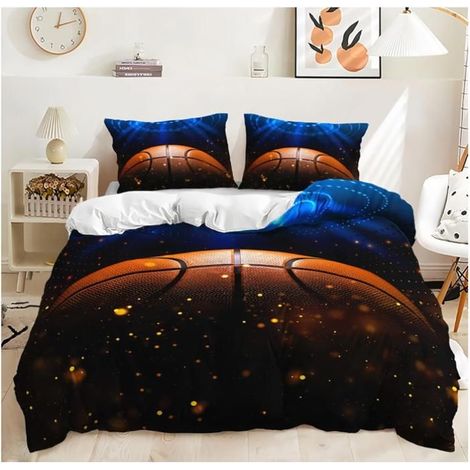 Housse de Couette Basket-Ball Parure de Lit 220x240 Enfant Imprimé 3D de Sports de Balle Ensemble de Literie Microfibre - 1FR (1/5)