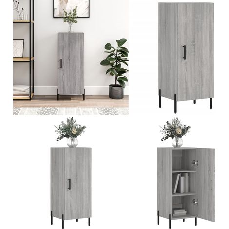 Buffet Sonoma gris 34,5x34x90 cm Bois d'ingénierie - Buffet Moderne - Meuble De Rangement - Armoire Laterale - Commode - Design Contemporain - Home & Living (1/5)